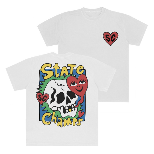 Skull Heart Tee - White